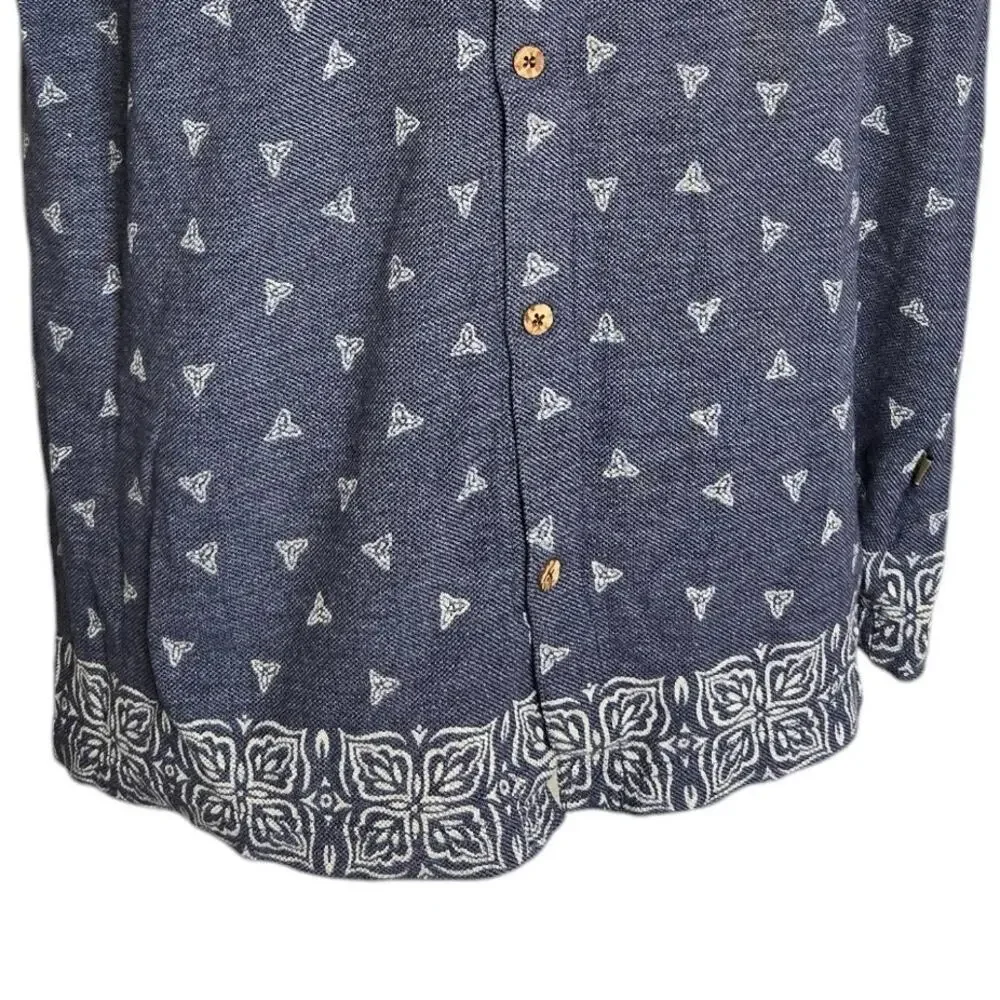 Tommy Jeans Mens Tropical Print Shirt XL Button‎ Down Cotton Blend Shell Buttons